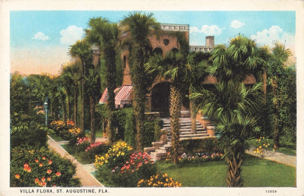 St Augustine Florida, Villa Flora Residence, Vintage Postcard