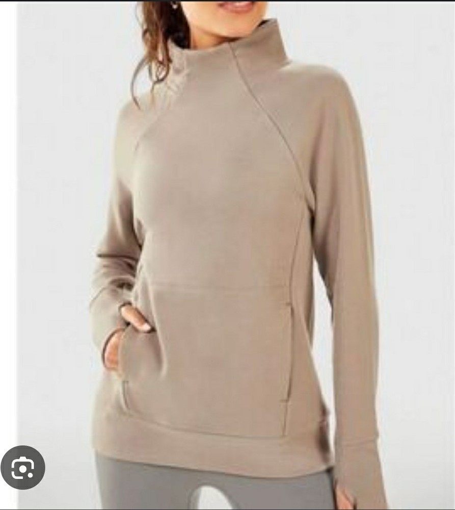 Fabletics Zaylee Funnel Neck Tunic Sweatshirt Sz XL Kangaroo Pocket Soft Lining