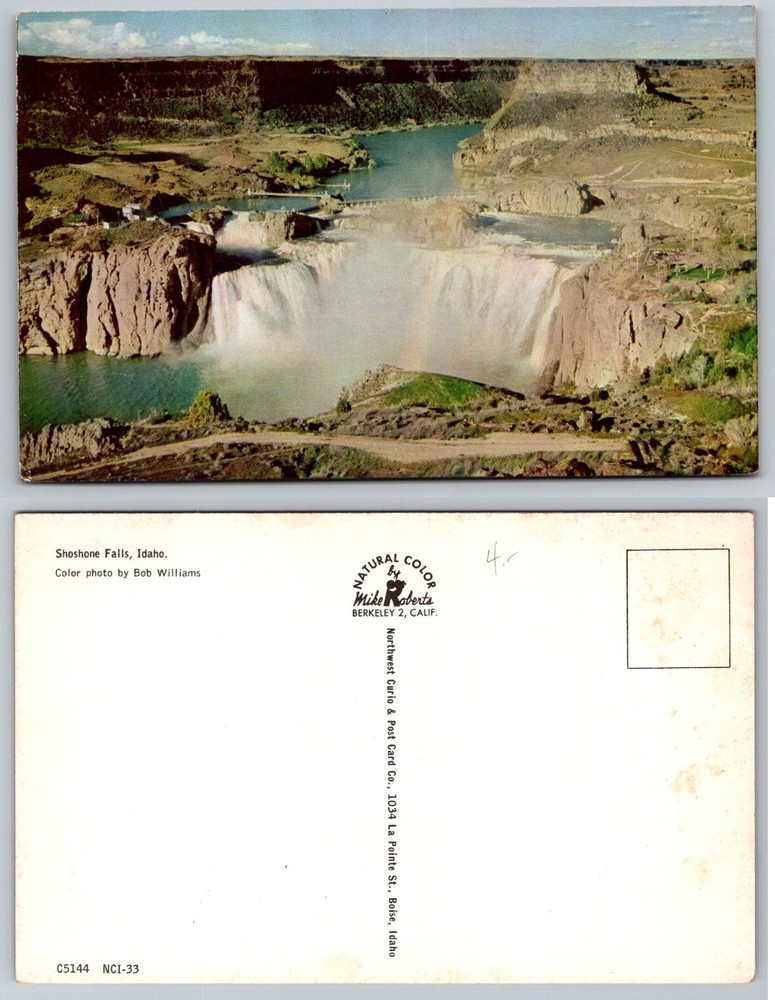 Vintage Shoshone Falls Idaho Postcard Snake River Canyon Mike Roberts Color