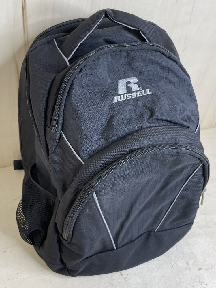 Russell School Book Bag Medium Size Backpack With Zipper Color: Black