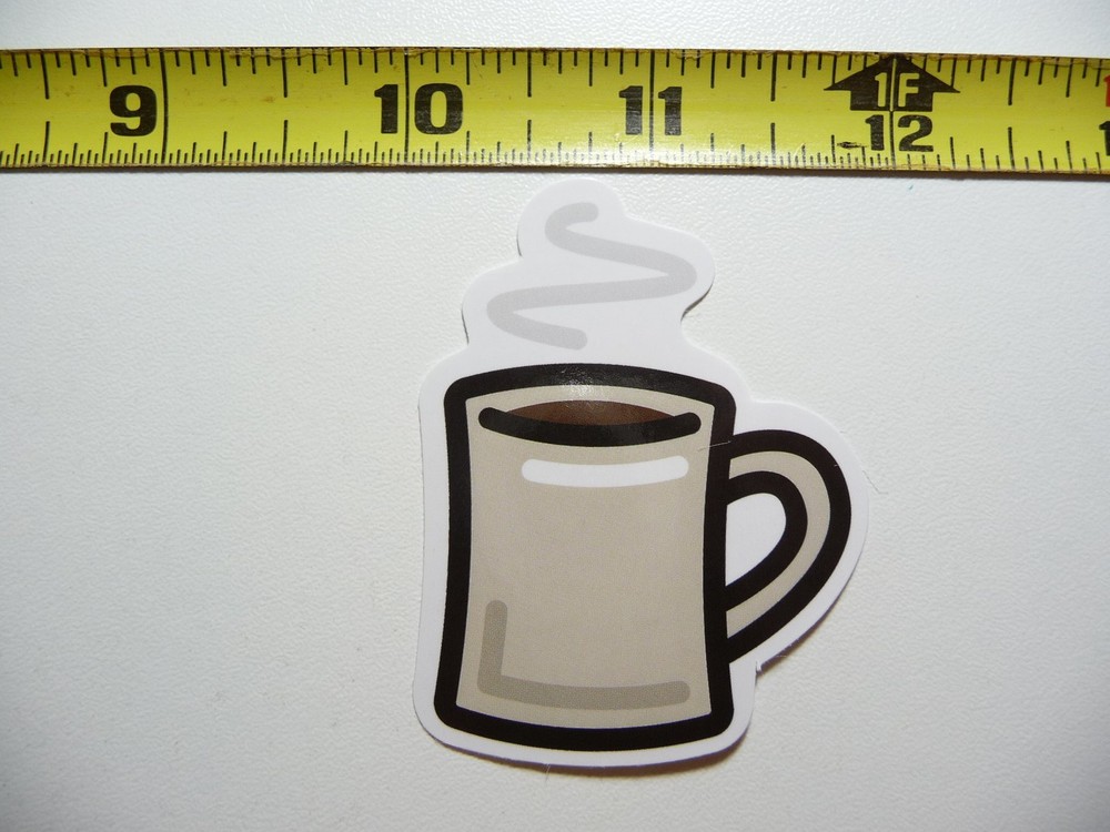 CARTOON COFFEE CUP DECAL STICKER BEVERAGE MORNING WAKE UP FUN