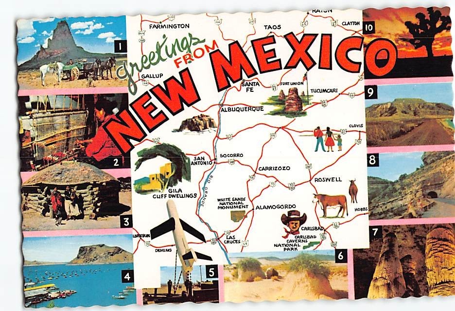 Postcard Scenes & Views Greetings from New Mexico USA