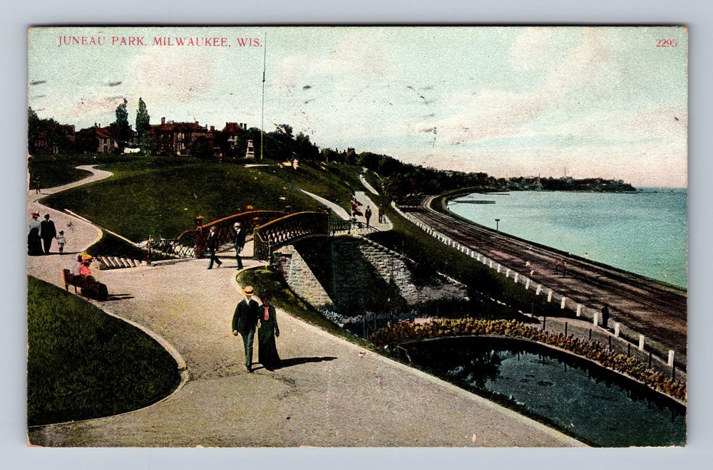 Milwaukee WI-Wisconsin Juneau Park Vintage c1910 Postcard