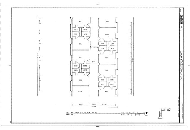 Washington DC Bowie-Sevier House 1900s Second Floor Central Plan HABS