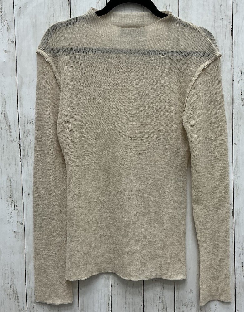 Women’s Zara Beige Knit Top Long Sleeve Medium 0429–230