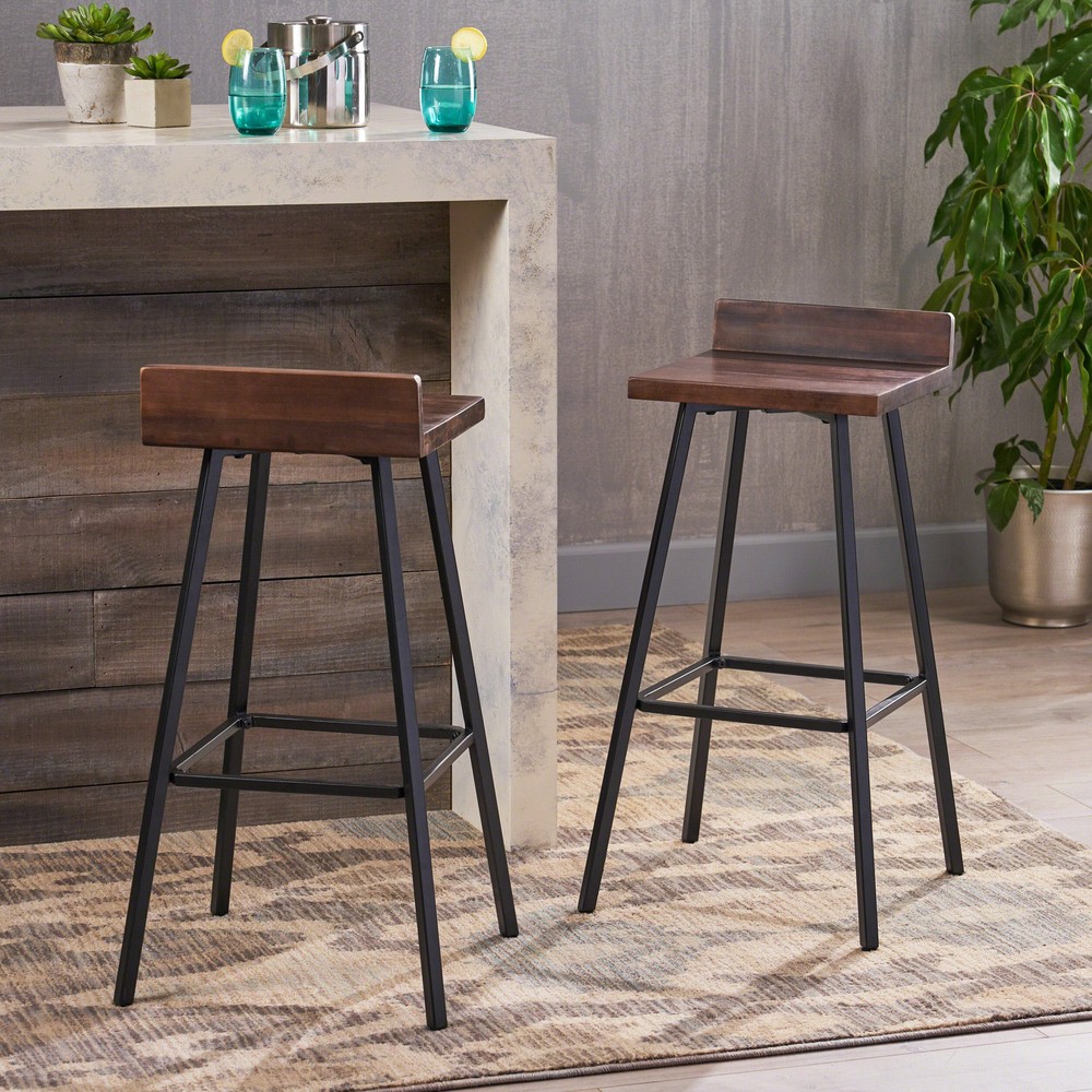 Modern Weather-Resistant Outdoor Bar Stool for Patio Seating