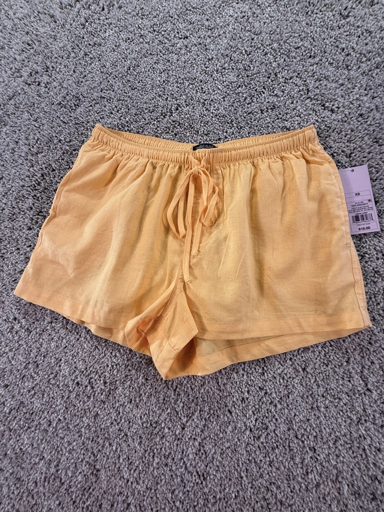 NWT Wild Fable Women's Pull-on Linen Shorts Peach Orange XS Drawstring