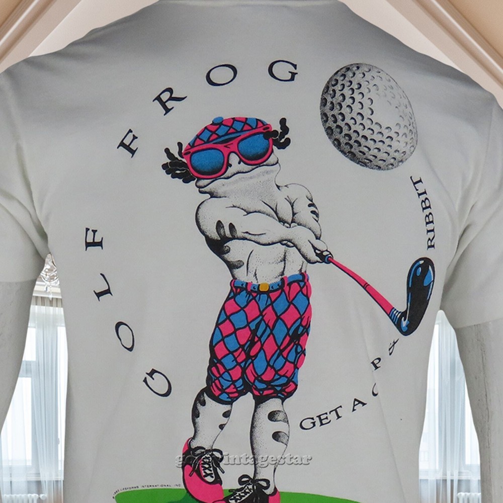 Vintage Lifeforms International Golf Frog Golfing Single Stitch Tee T Shirt S