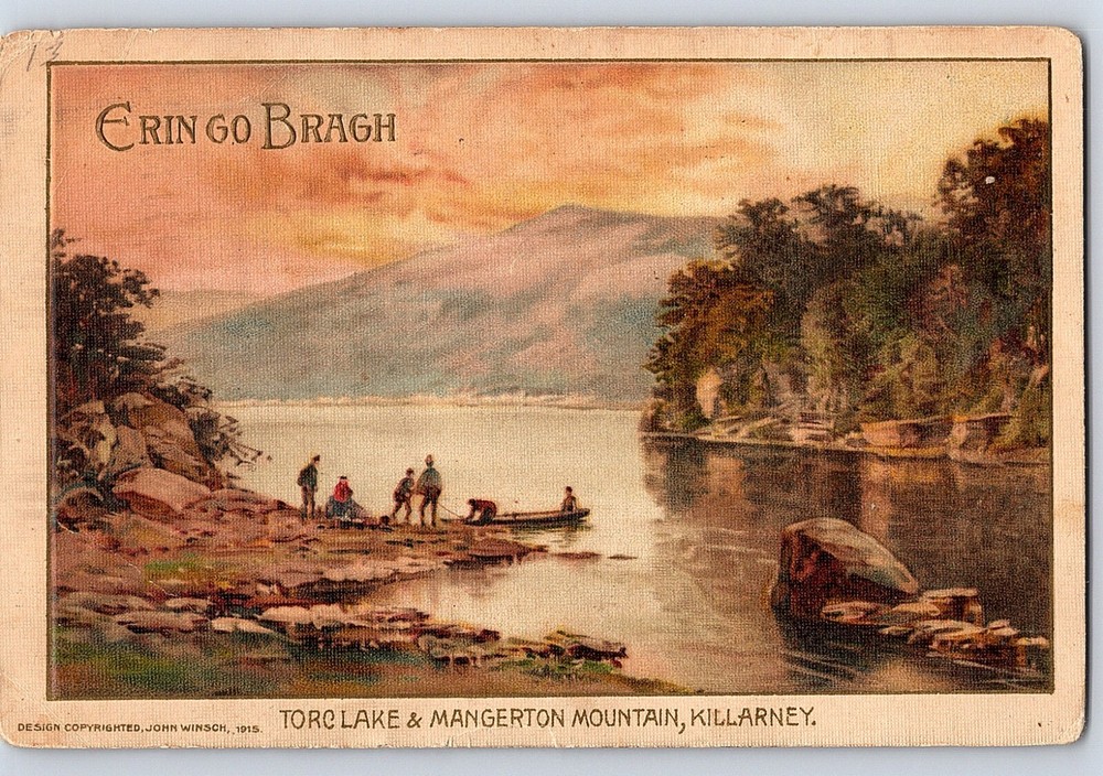 1915 Postcard Torc Lake Mangerton Mountain Killarney Ireland Irish John Winsch