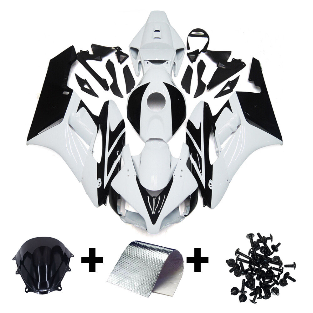White Black Fairing Kit for 2004 2005 Honda CBR1000RR Injection Plastic Bodywork
