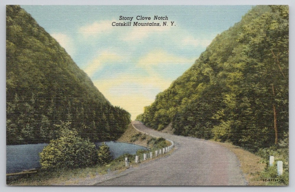 Stony Clove Notch Catskill Mountains NY Vintage Linen Postcard Curteich