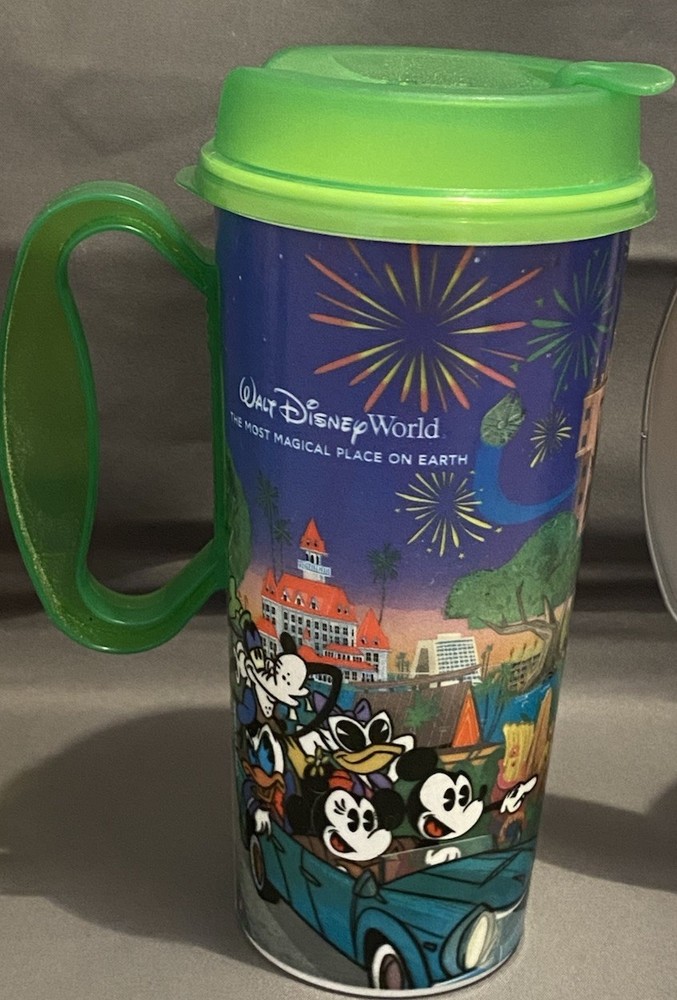 Disney World Resort Parks Travel Mug with Green Lid