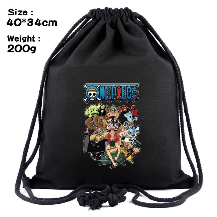 One Piece Luffy Drawstring Backpack Anime Cartoon Full-Color Storage Bag