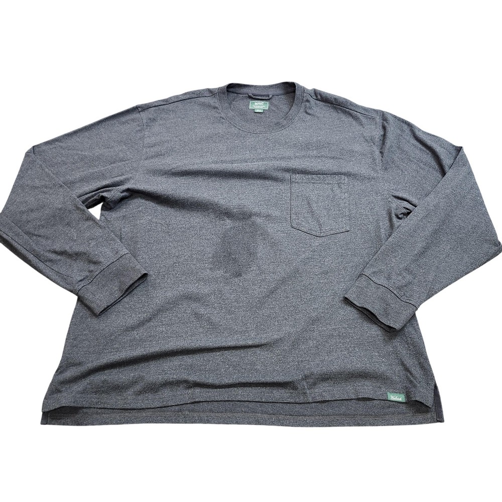 Woolrich Shirt Mens 2XL Gray Long Sleeve Pocket Tee Green Label Crew Neck