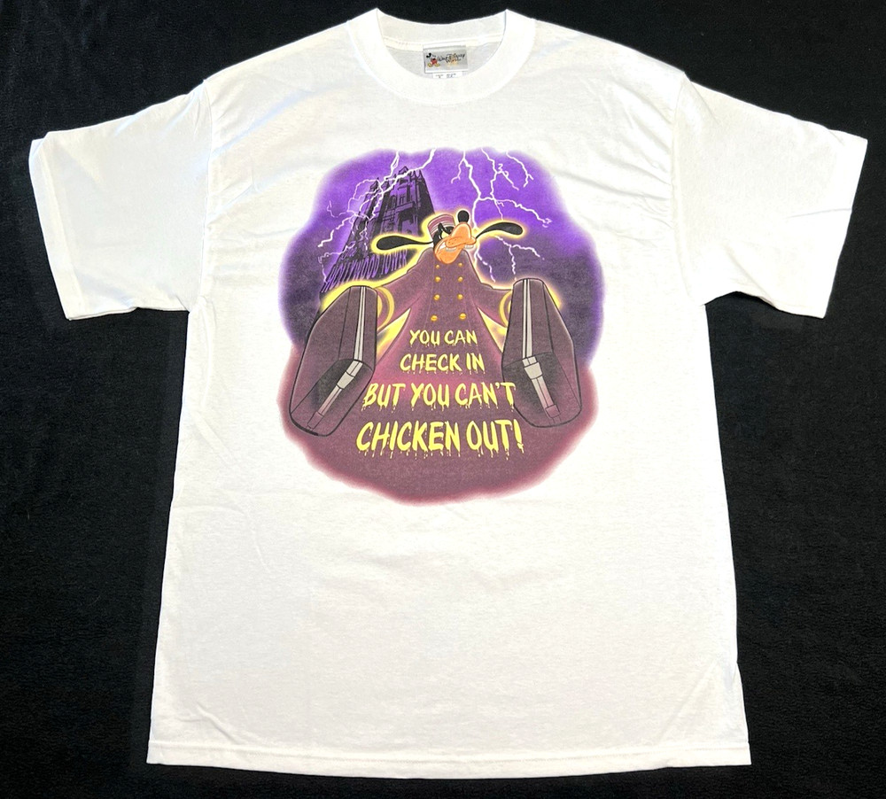 RARE Vintage Walt Disney World Goofy Bellhop Tower of Terror T-Shirt Size Large