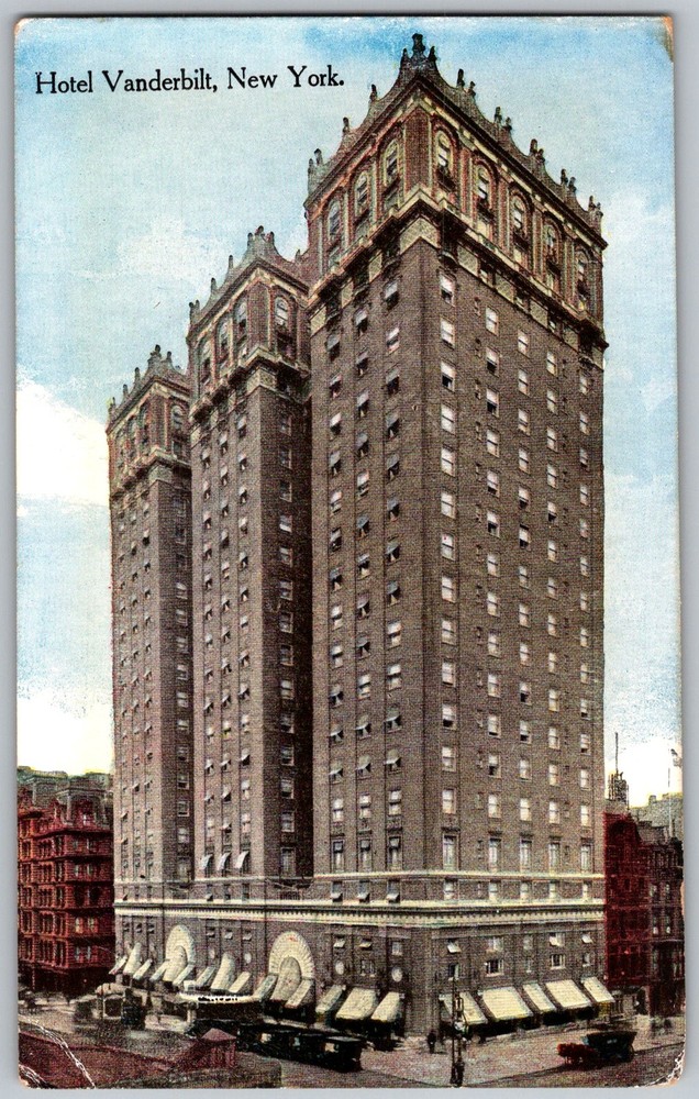 Antique Postcard Vanderbilt Hotel Exterior New York, NY 1910s