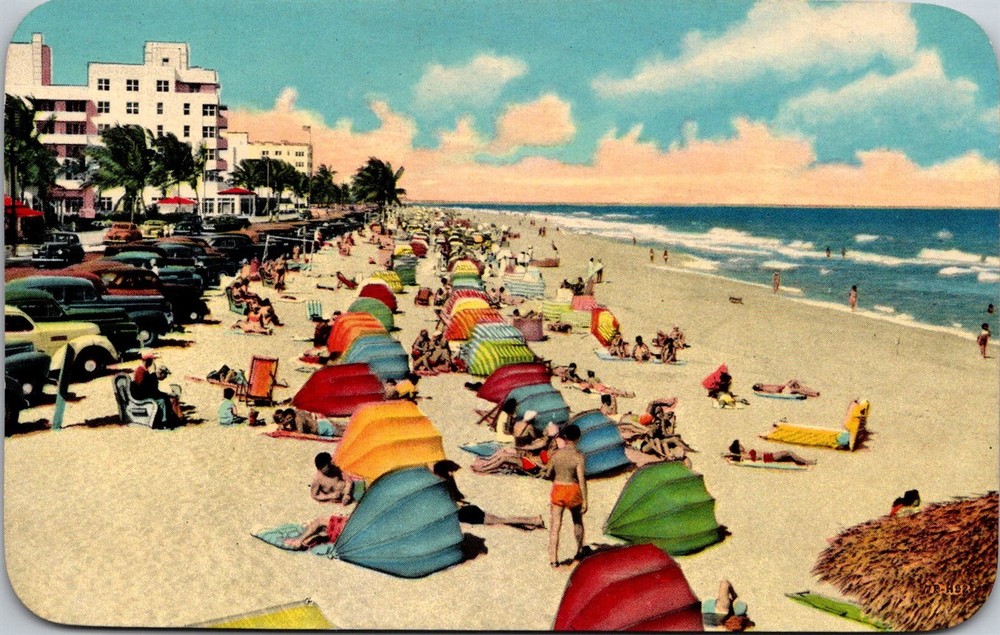 Dr Jim Stamps Ocean Beach Fort Lauderdale FLA Vintage Postcard