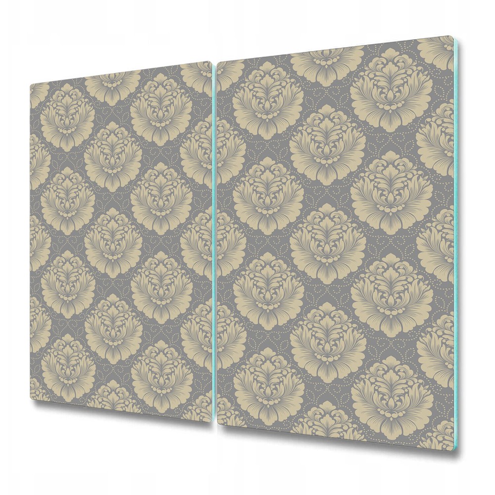 Glass Surface Protector Worktop saver Vector damask classical luxury golden gray