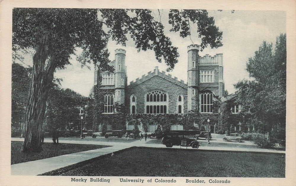 Boulder University of Colorado Campus Macky Auditorium Hall Vtg Postcard H20