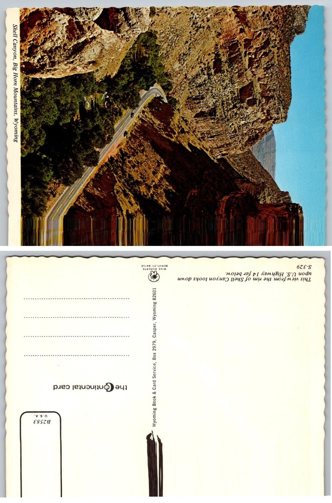 Shell Canyon Wyoming Postcard - Big Horn Mountains US Highway 14 View