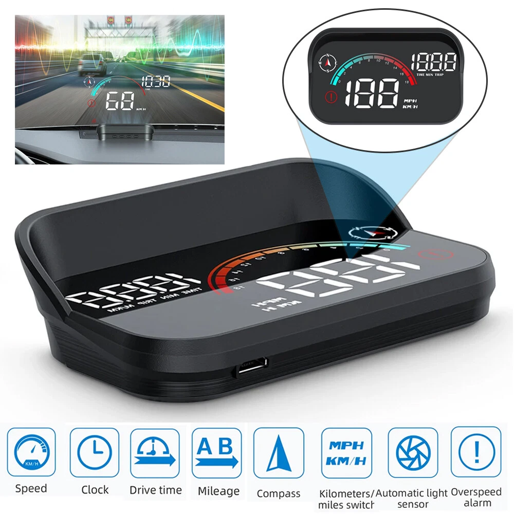 HUD GPS Speedometer Head Up Display Odometer Car Digital Speed MPH Universal