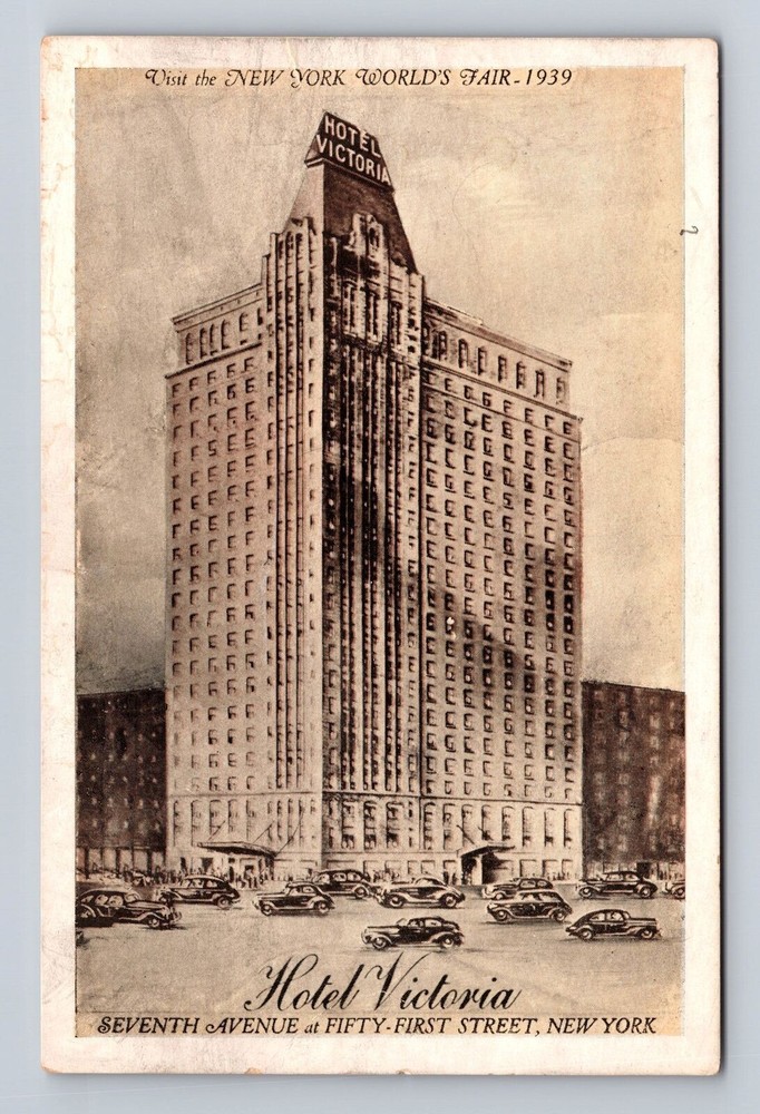 New York City NY, Hotel Victoria, Advertising, Antique Vintage Souvenir Postcard