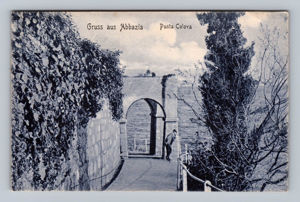 Croatia- Abbazia Greetings Kvarner Gulf Punta Colova Souvenir Vintage Postcard
