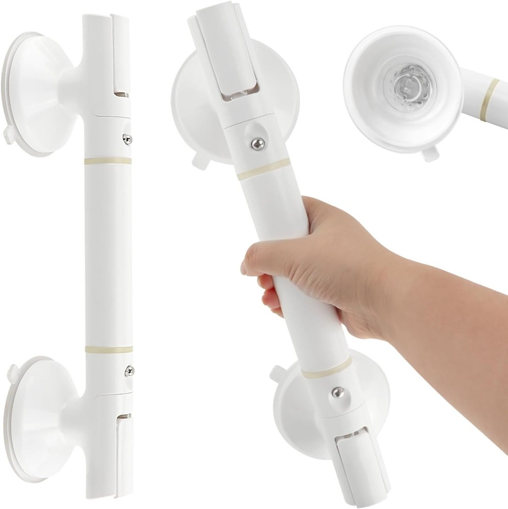 Grab Bars for Bathtubs and Showers,13.78inch Suction Cup Bar, White