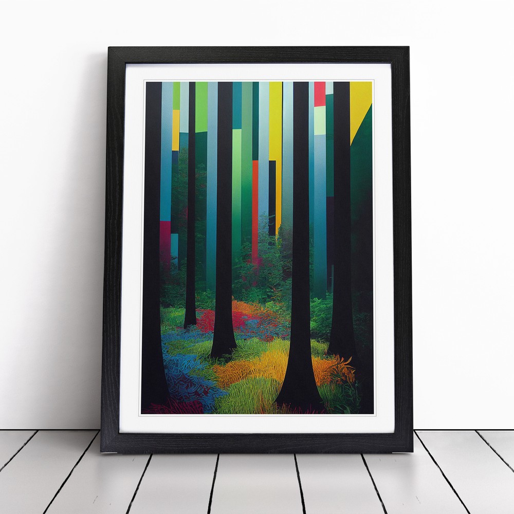 Artistic Forest No.3 Abstract Wall Art Print Framed Canvas Picture Poster Decor-image