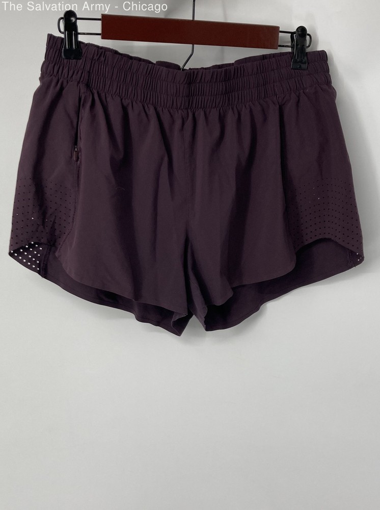 Athleta Womens Purple Hustle 3” Elastic Waist Pull-On Athletic Shorts Size M