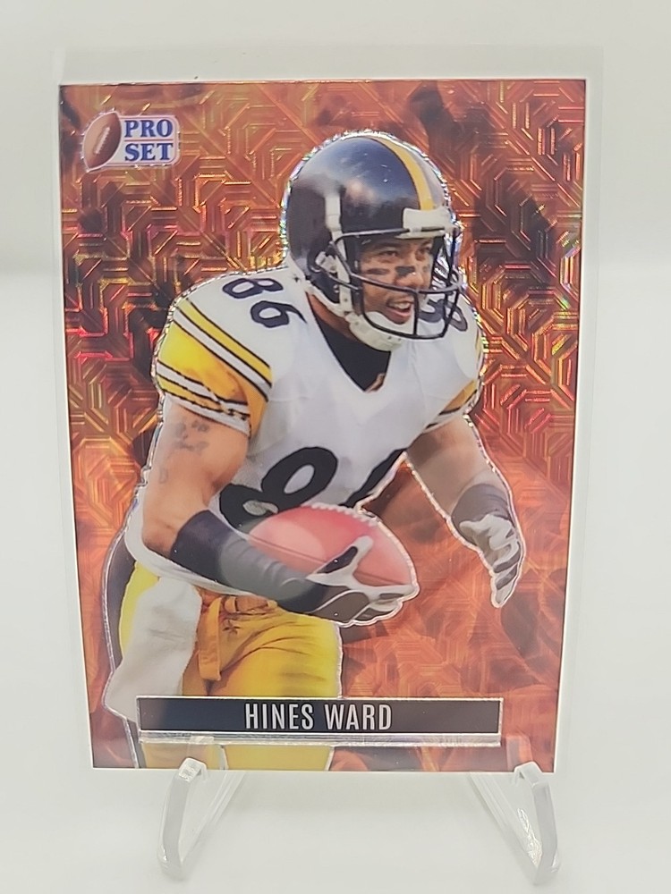 2023 Leaf Pro Set Metal Retro Hines Ward #RB-37 Fire Pulsar /1 Steelers HOF