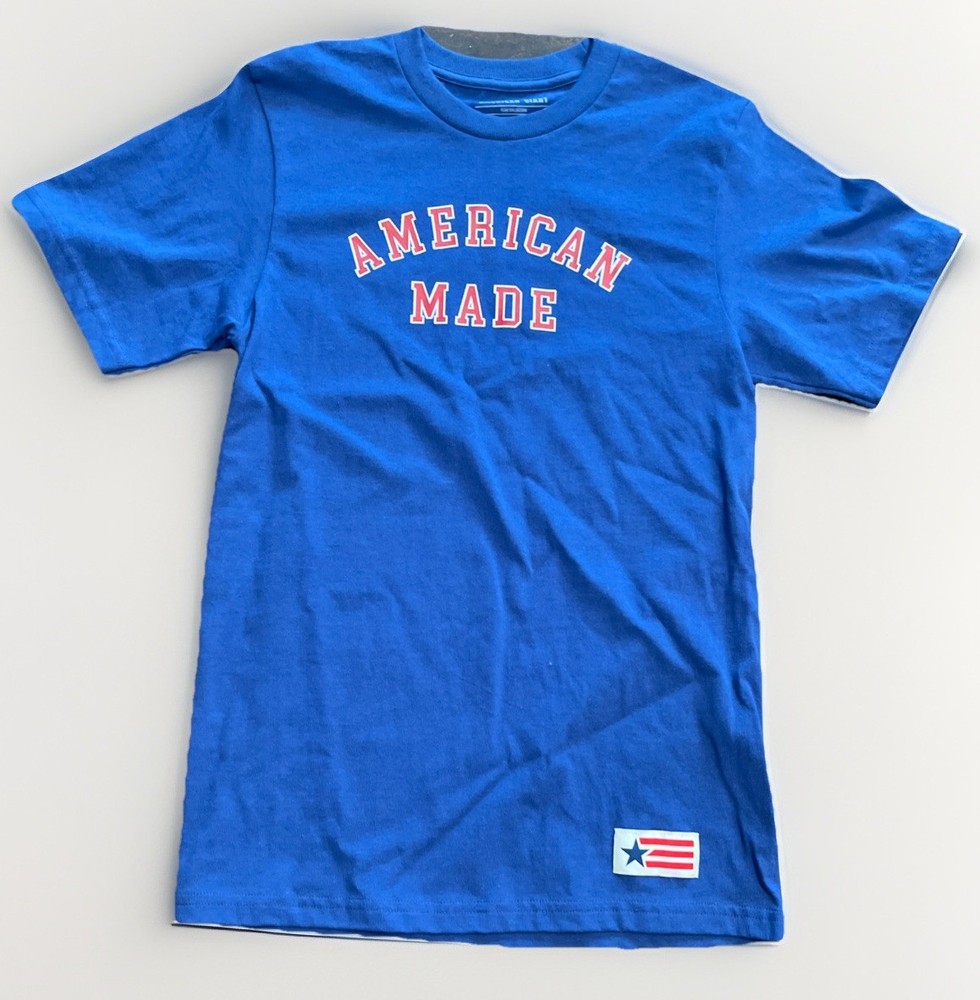 American Giant Men's Blue Short Sleeve T-Shirt Size Small, 100% Cotton