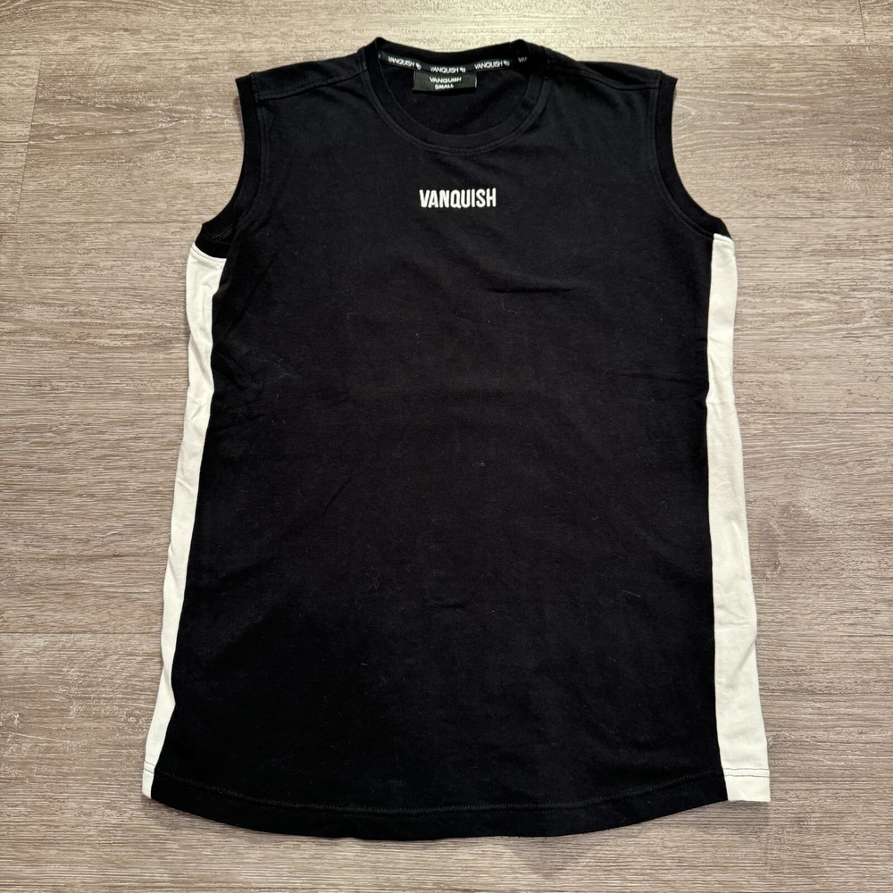 Vanquish Tank Top Mens Mens Small Black VQ Logo Sleeveless Shirt Fitness Workout