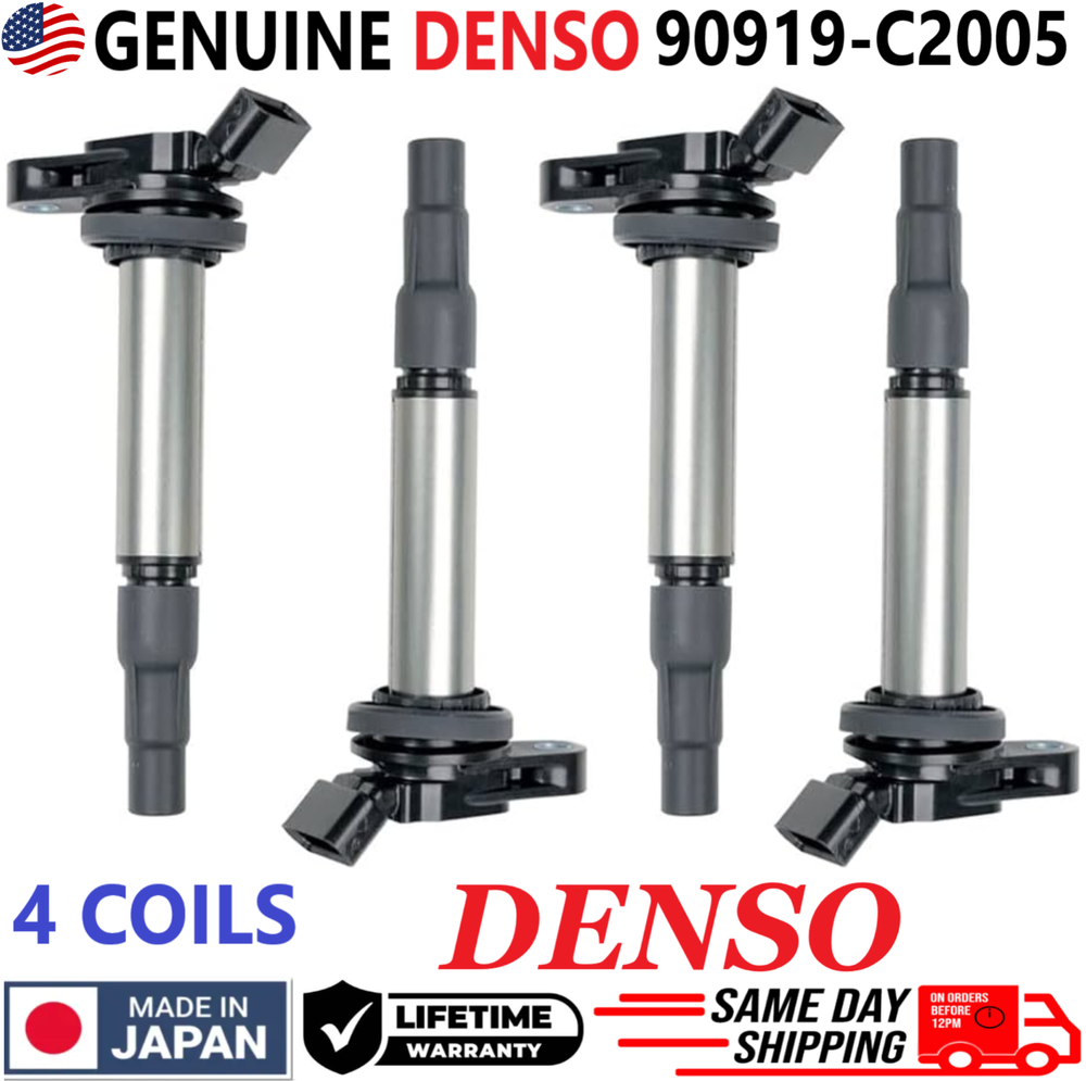 OEM DENSO Ignition Coils For 2008-2015 Toyota & Lexus 1.8L 2.4L I4, 90919-C2005