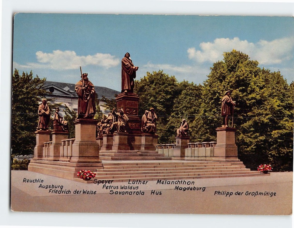 Postcard Lutherdenkmal Worms Germany