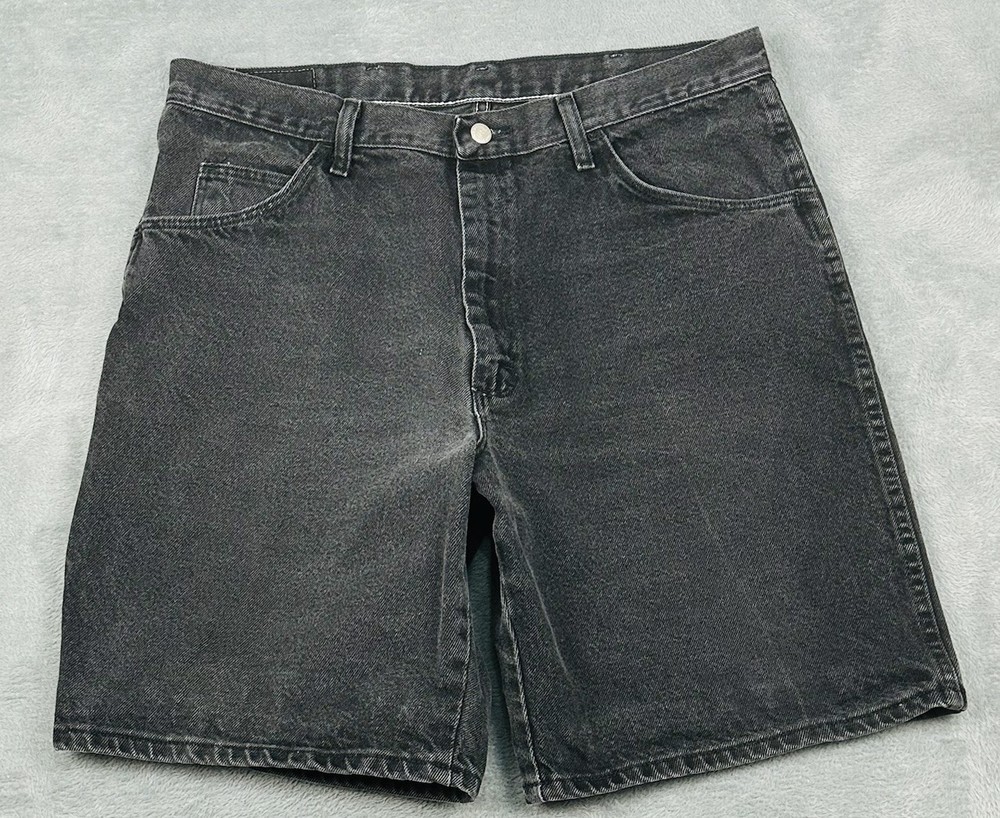Wrangler Hero Originals Shorts Mens 36 Faded Black Denim Cotton 9