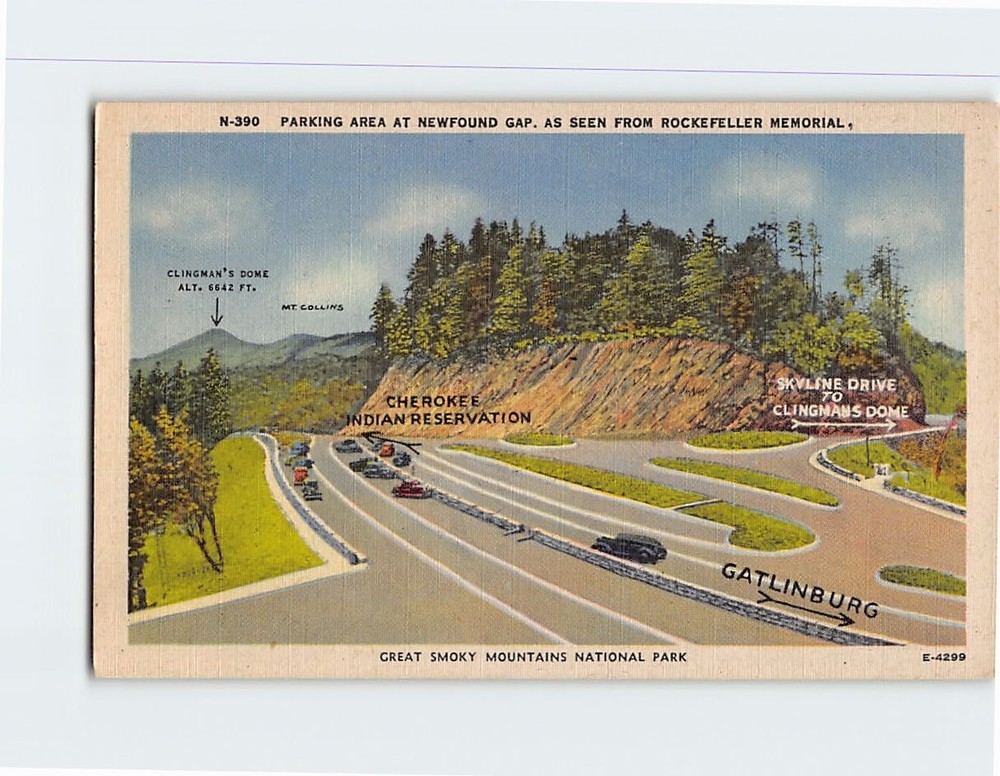 Postcard Parking Area Newfound Gap Great Smoky Mountains National Park USA