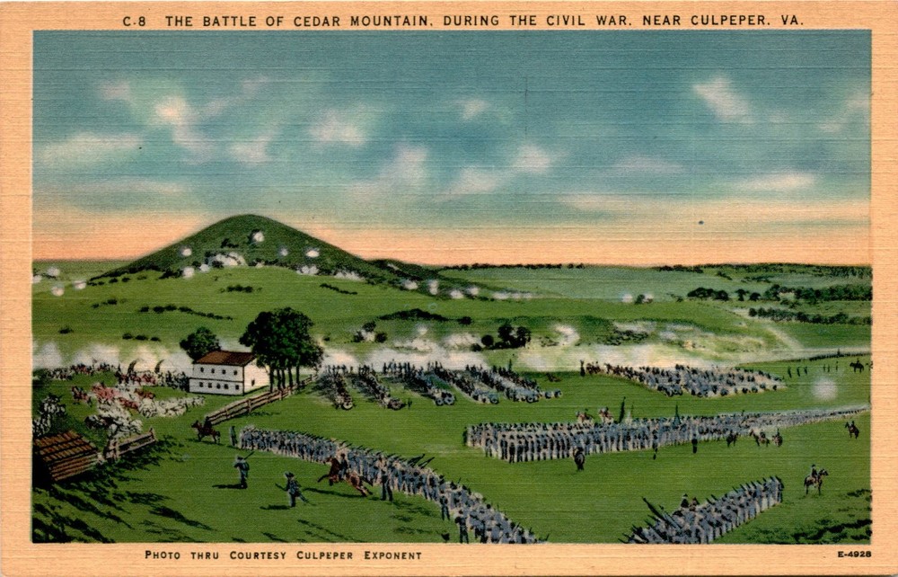 BATTLE OF CEDAR MOUNTAIN, CIVIL WAR, CULPEPER, Postcard