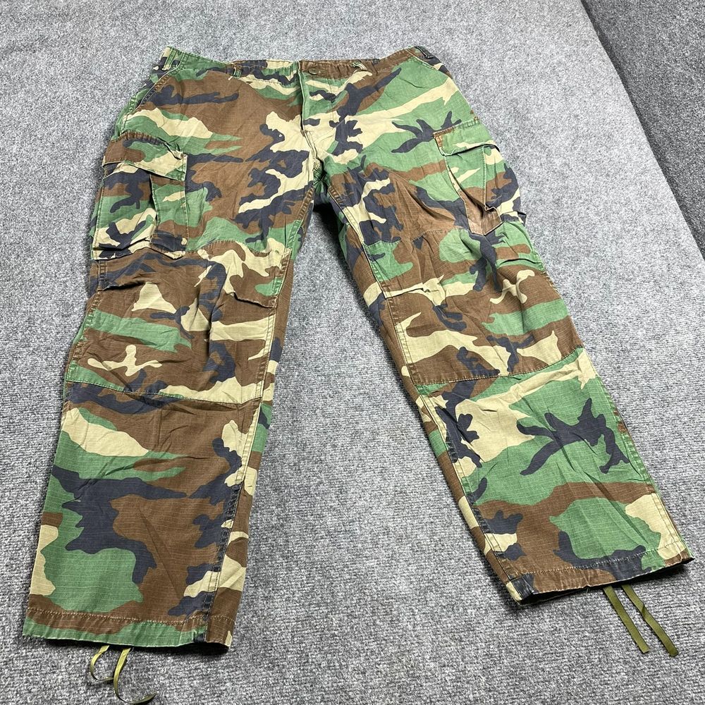 Men's Military Camo Cargo Pants Straight Fit with Pockets Size L