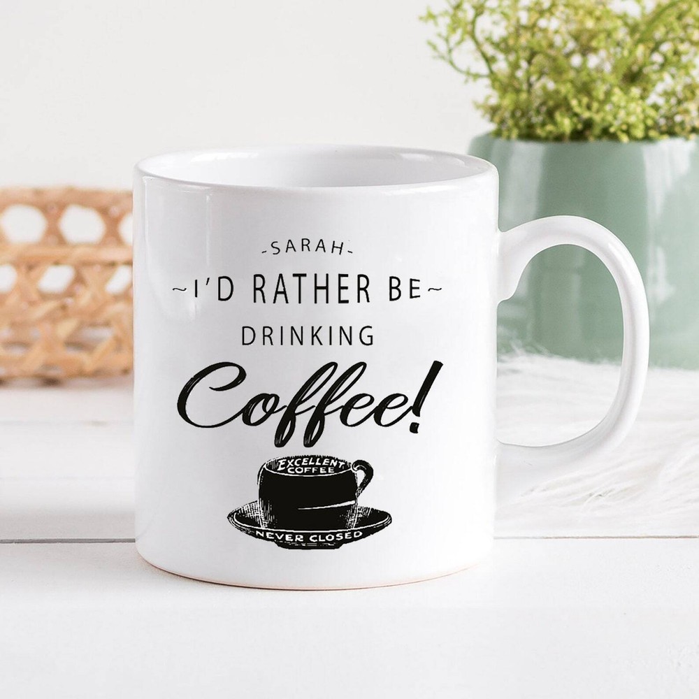 Personalized Coffee Mug Custom Engraved Tin Cup Unique Coffee Lover Gift
