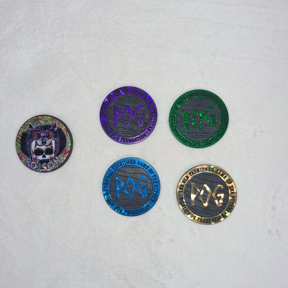 Lot of 4 Plastic POG Slammer 1994 Authentic The World Pog Federation #1 WPF