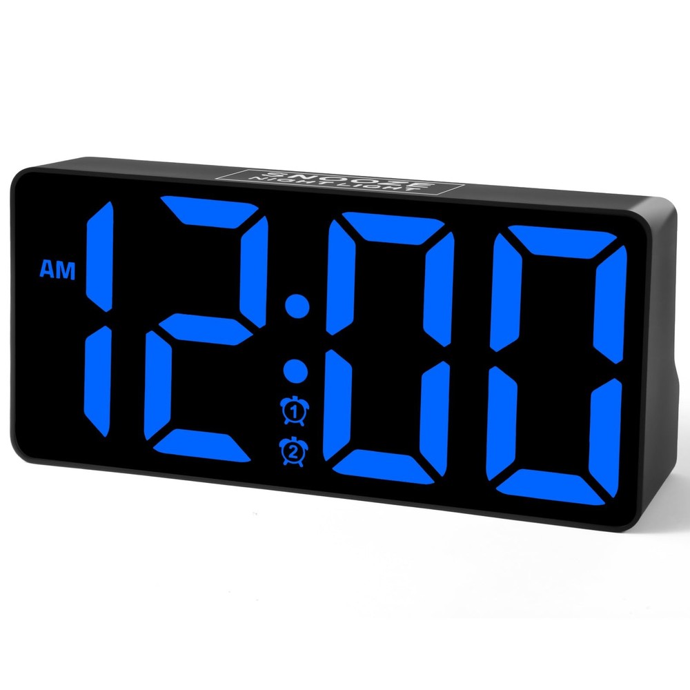 Large Display Digital Alarm Clock with Dual Alarms and USB Charging for Bedroom