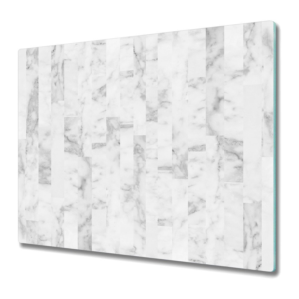 Serving Chopping Cutting Board Glass Cover Marble Panels Rock Stone 60x52