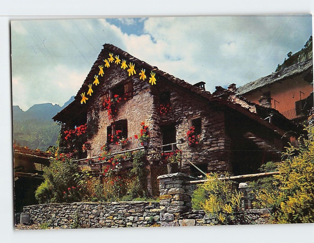 Postcard Rustico Ticinese Valle Verzasca Switzerland