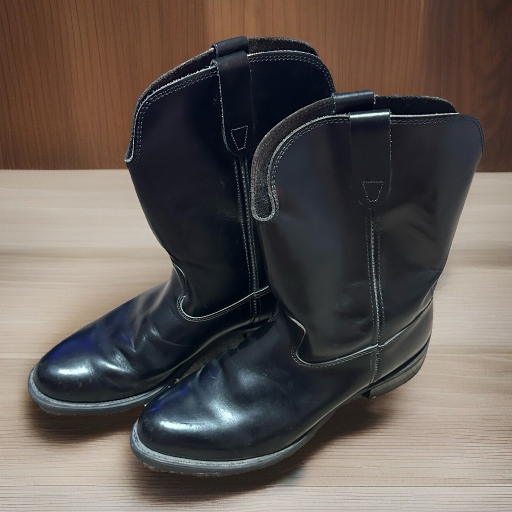 Men's Size 9.5(D)Double H Roper Boots Black Leather