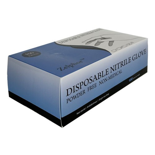 Zelphor XL Nitrile Disposable Gloves 100 Count Box