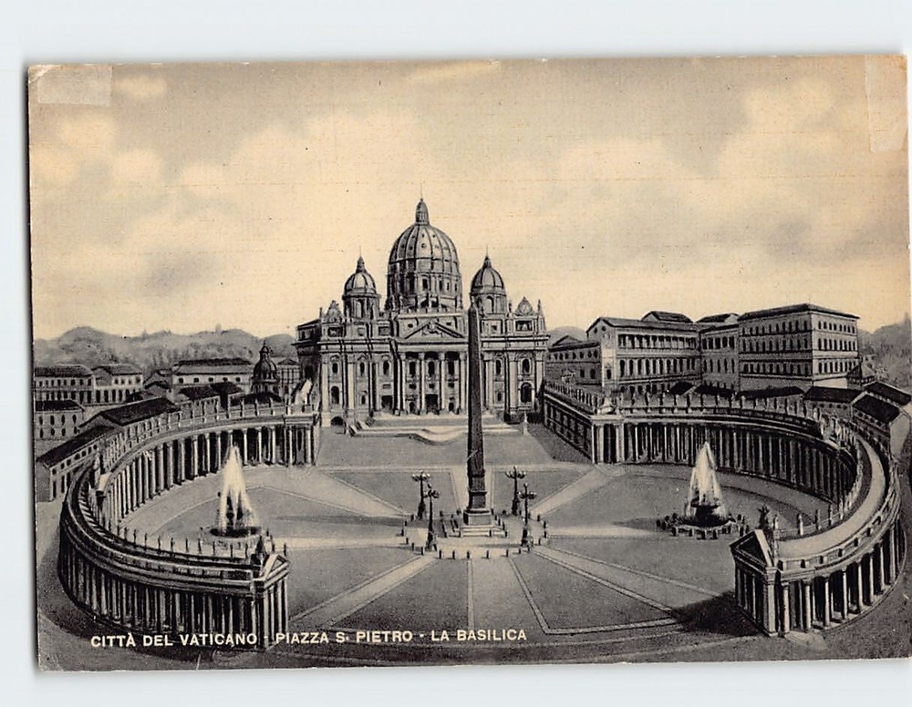 Postcard St. Peter's Square and Basilica Vatican City Europe