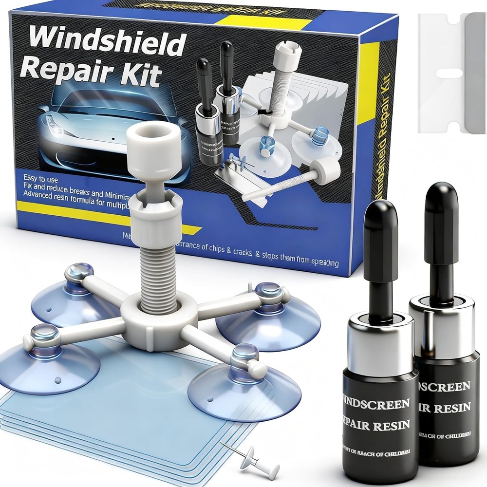 Windshield Repair Kit, Windshield Crack Repair Kit,2 Pcs Car Glass Repair Kit Qu