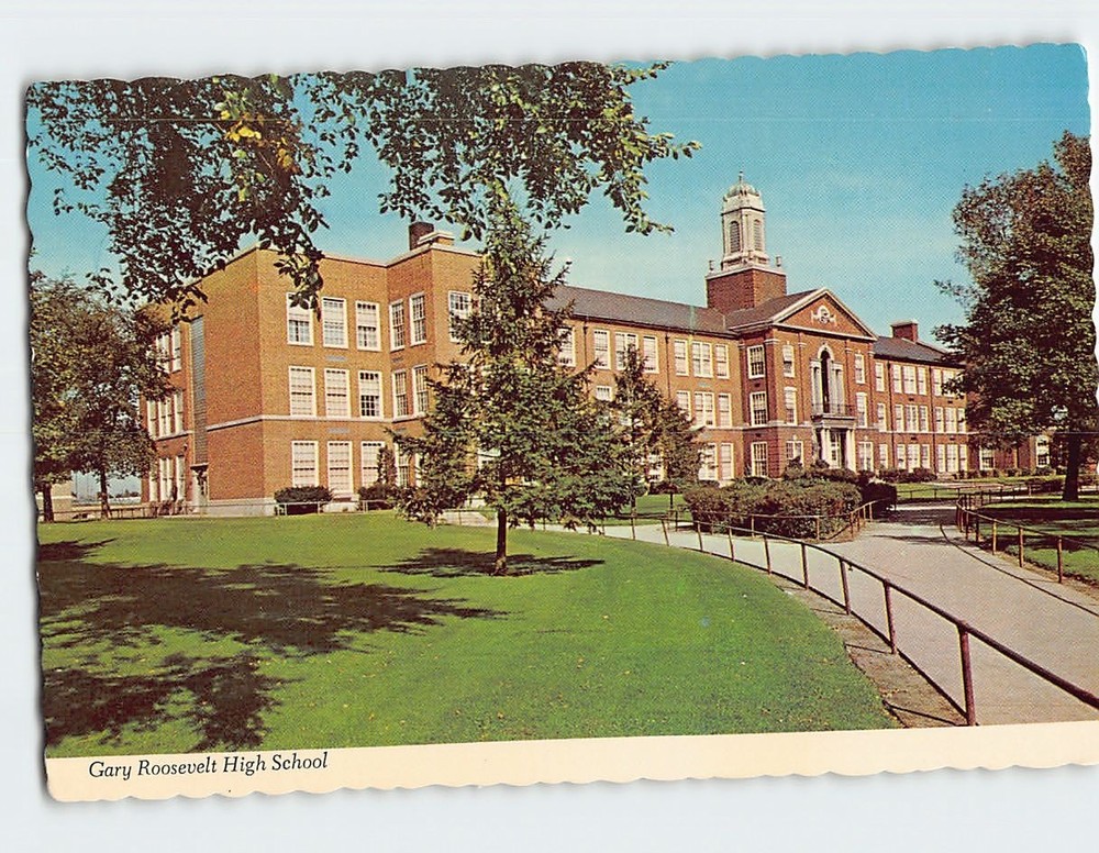 Postcard Gary Roosevelt High School Gary Indiana USA