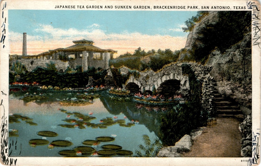 Brackenridge Park, San Antonio, Texas, Japanese Tea Garden, Sunken Postcard